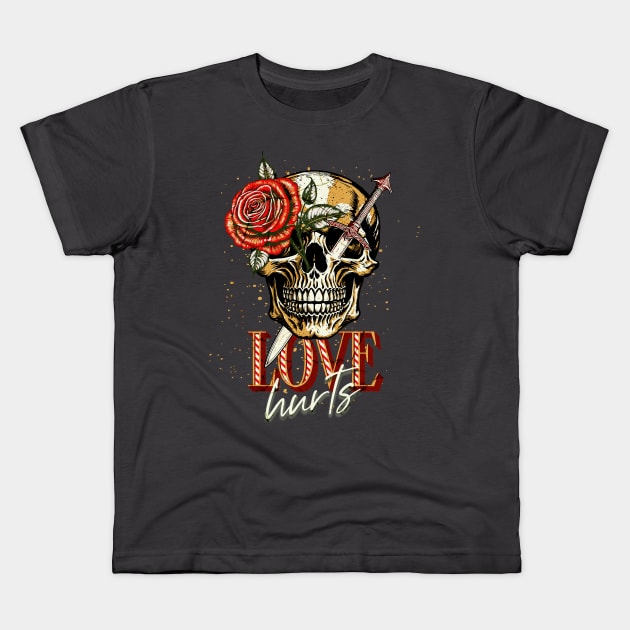 LOVE HURTS Kids T-Shirt by Twisted Teeze 